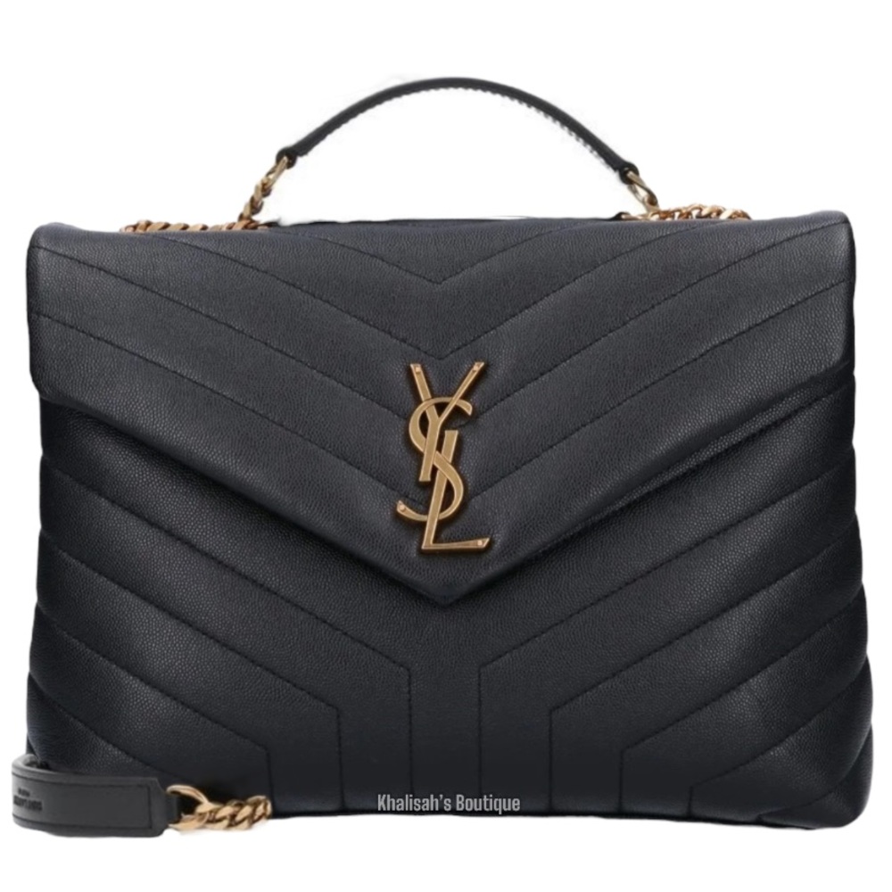 Extremely Rare!! CAVIAR! YSL Saint Laurent LOULOU MEDIUM BAG MATELASSÉ Y GRAINED